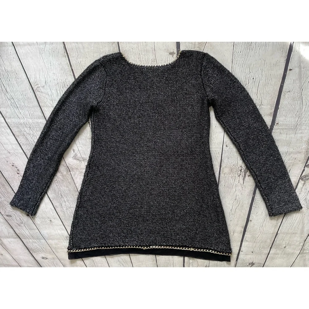 Soft Surroundings Metallic Knit Chainlink Sweater